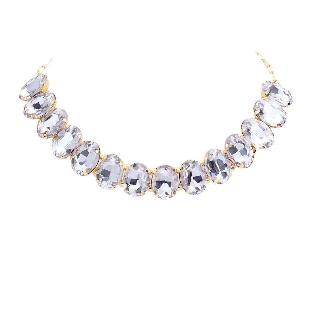 Oval Stone Evening Necklace by Madeline Love