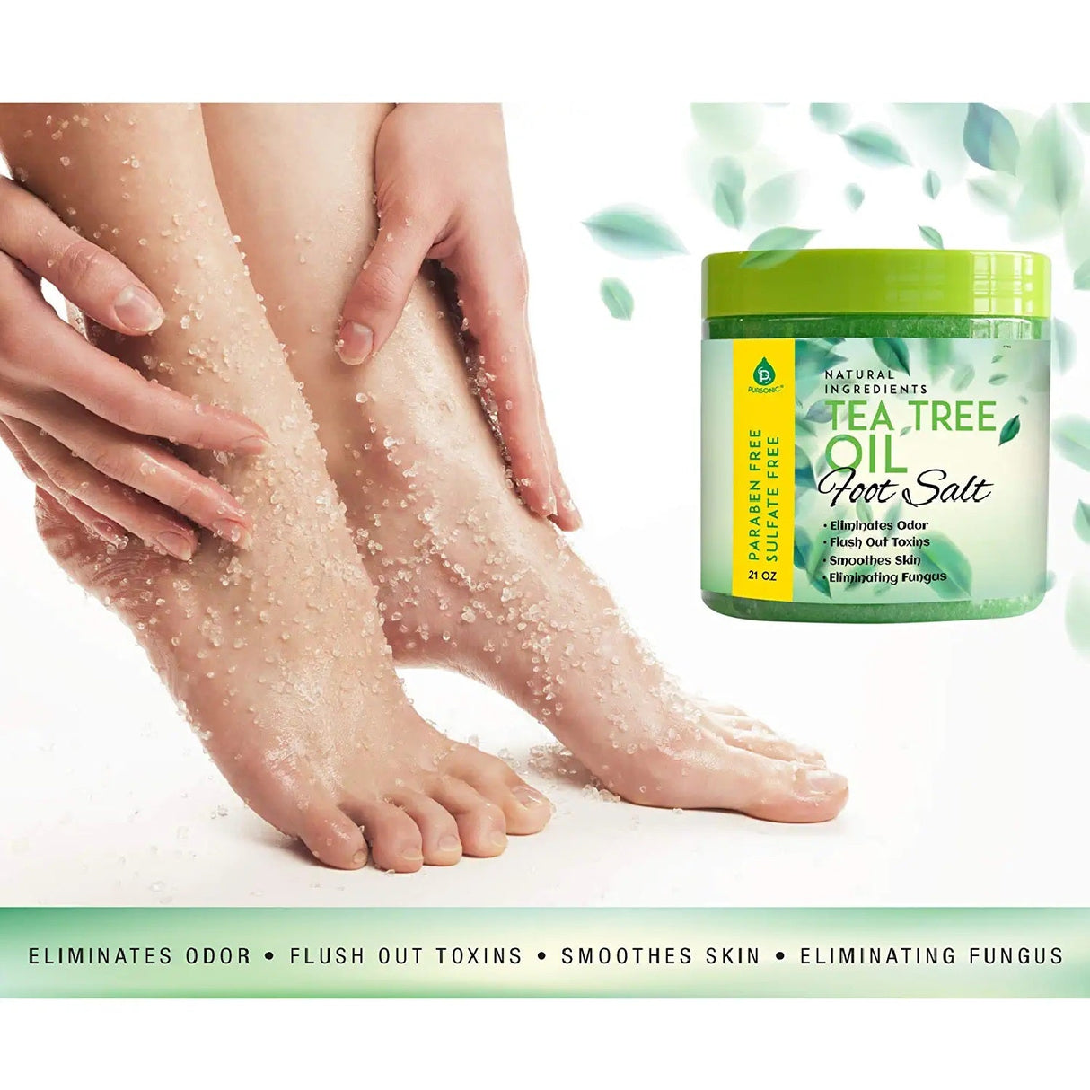 Tea Tree Oil Foot Salt 10 Oz by Pursonic