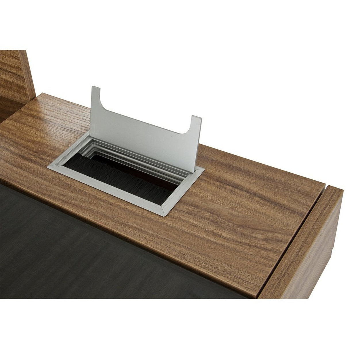 Techni Mobili Compact Computer Desk with Multiple Storage, Walnut by Level Up Desks