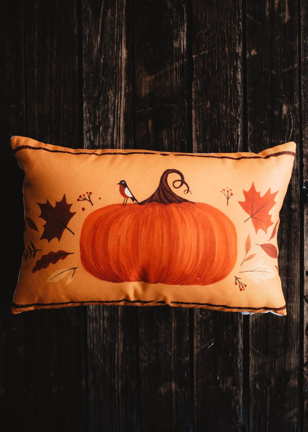 Thankful Primitive Pumpkin Wreath Pillow Cover |  Thanksgiving Décor | Farmhouse Pillows | Country Decor | Fall Throw Pillows | Gift for her by UniikPillows