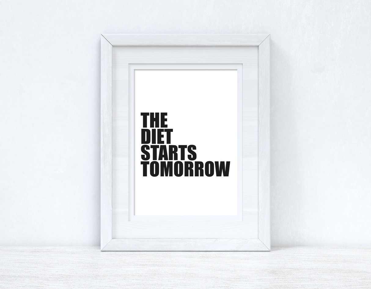 The Diet Starts Tomorrow Humorous Kitchen Funny Home Wall Decor Print by WinsterCreations™ Official Store