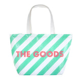 The Goods Cooler Insulated Tote Bag in Green and White Stripes | Soft Flexible Cooler by The Bullish Store