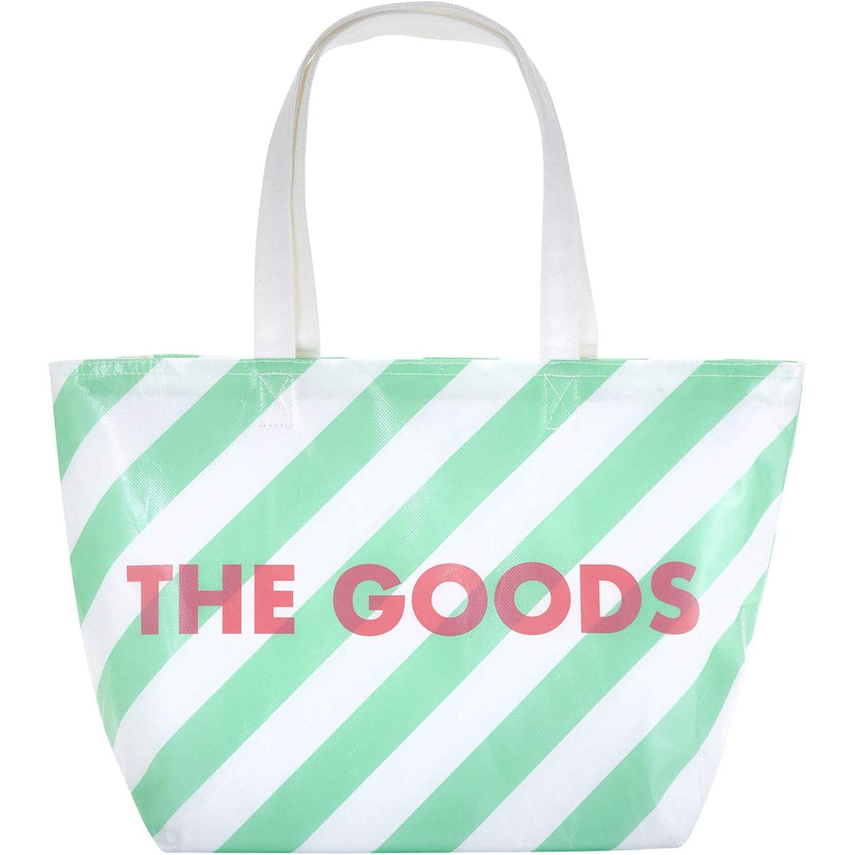 The Goods Cooler Insulated Tote Bag in Green and White Stripes | Soft Flexible Cooler by The Bullish Store