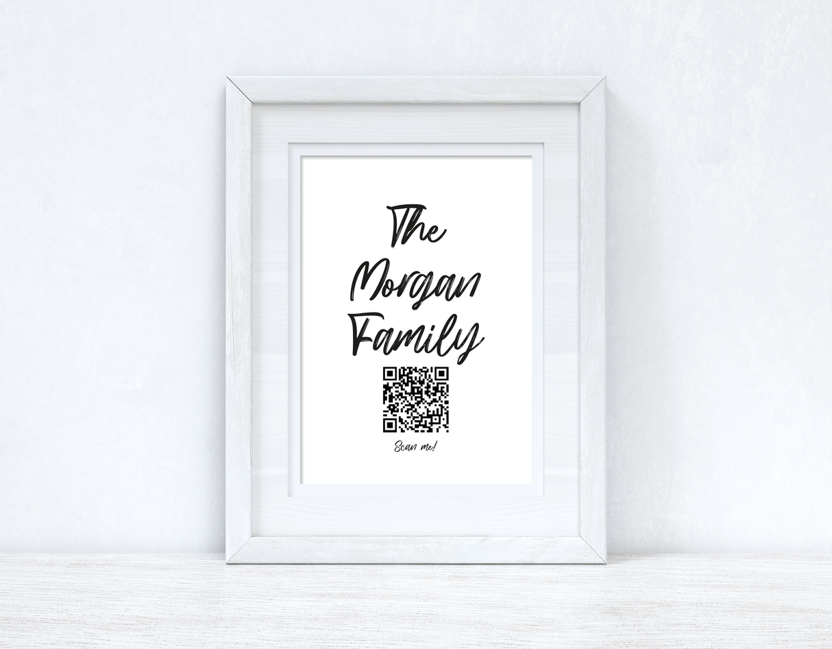 The Surname Family Wifi QR Scan Home Wall Decor Print by WinsterCreations™ Official Store