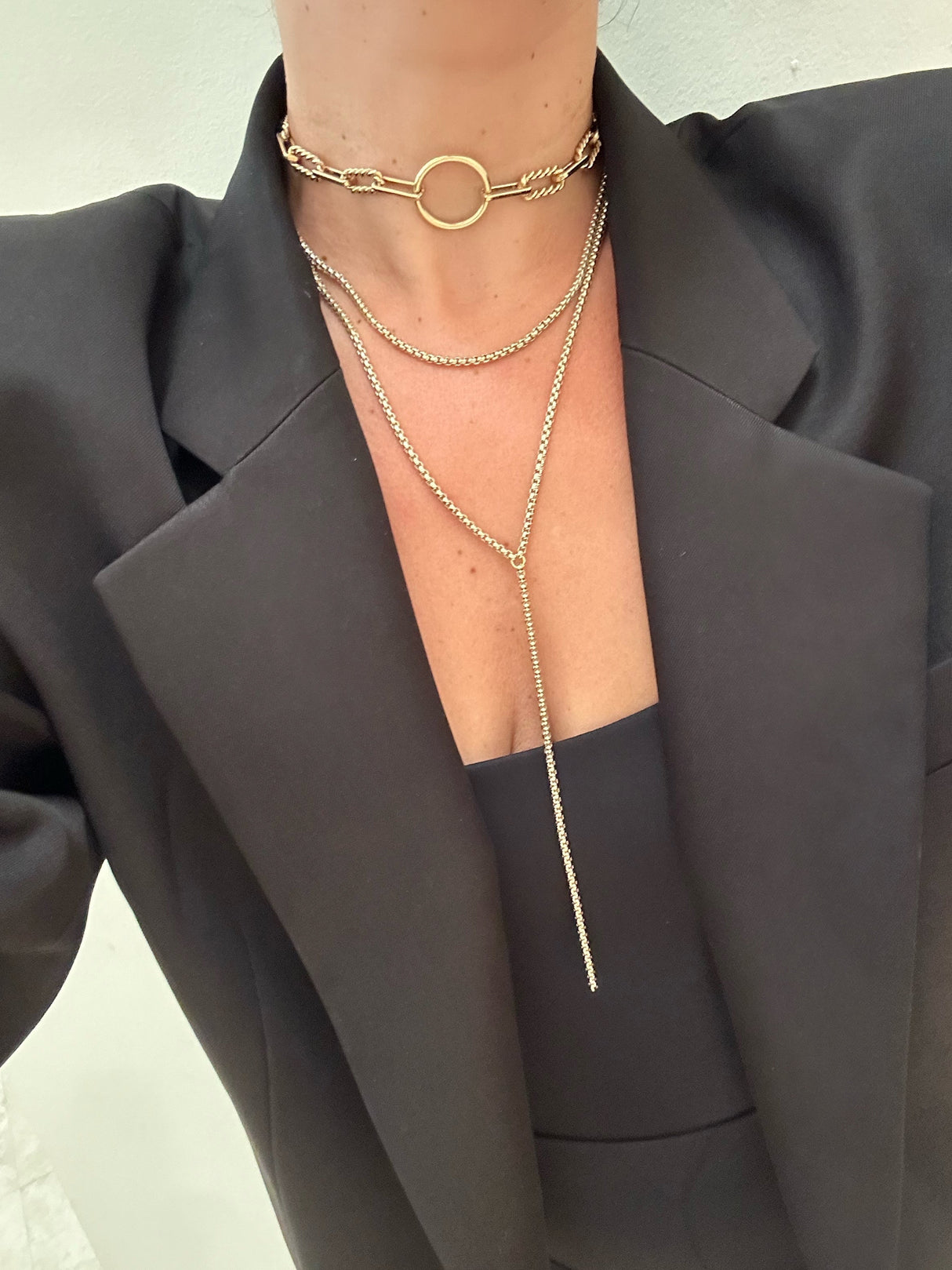 Thin Luciana Box Chain Lariat by eklexic jewelry