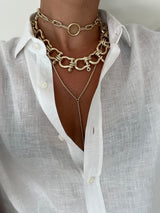 Thin Luciana Box Chain Lariat by eklexic jewelry