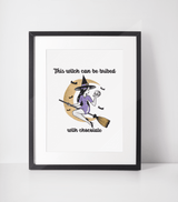 This Witch Can Be Bribed 2022 Autumn Halloween Seasonal Wall Home Decor Print by WinsterCreations™ Official Store - Vysn