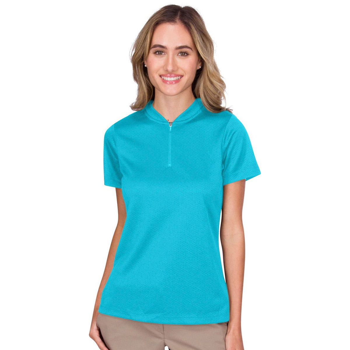 Three Sixty Six Women's 1/2 Zip Short Sleeve Polo by PROOZY