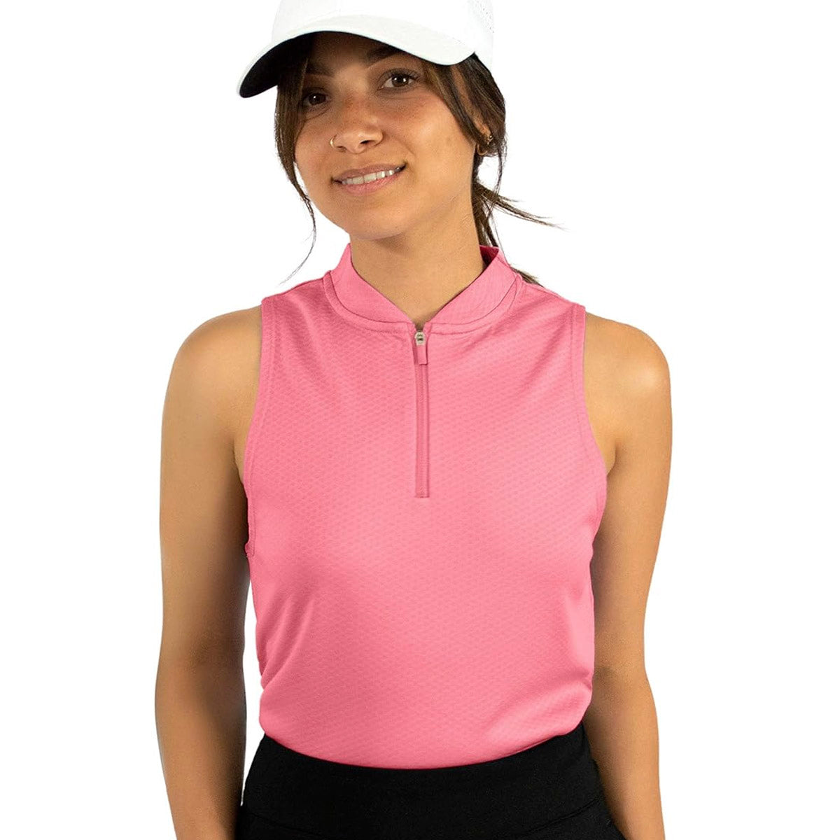 Three Sixty Six Women's Sleeveless 1/2 Zip Golf Polo by PROOZY