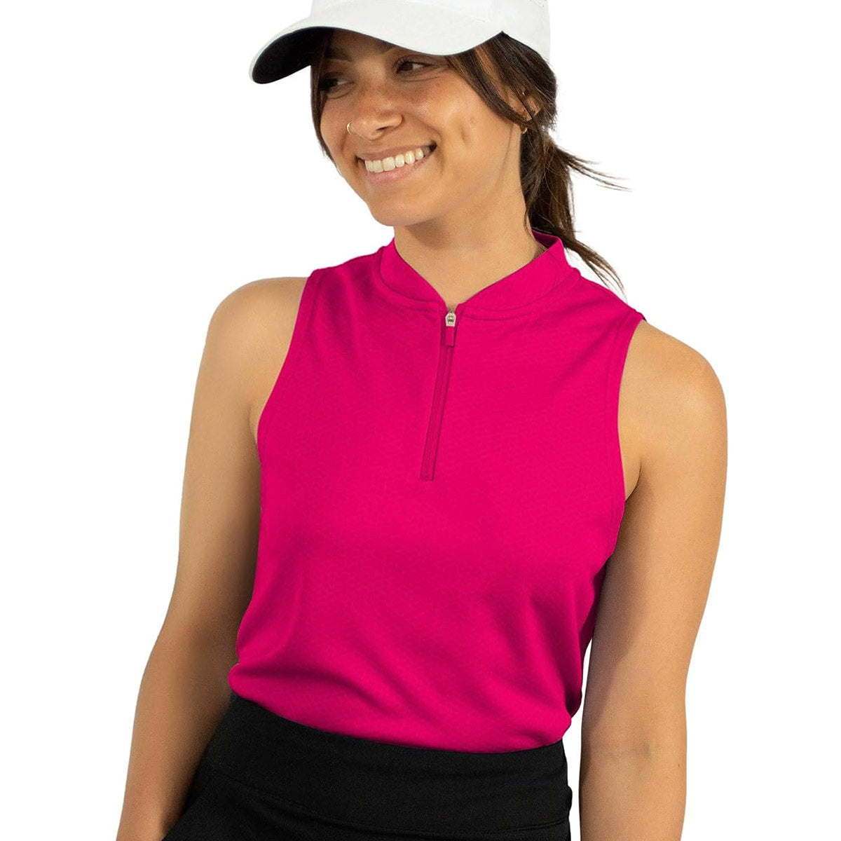 Three Sixty Six Women's Sleeveless 1/2 Zip Golf Polo by PROOZY