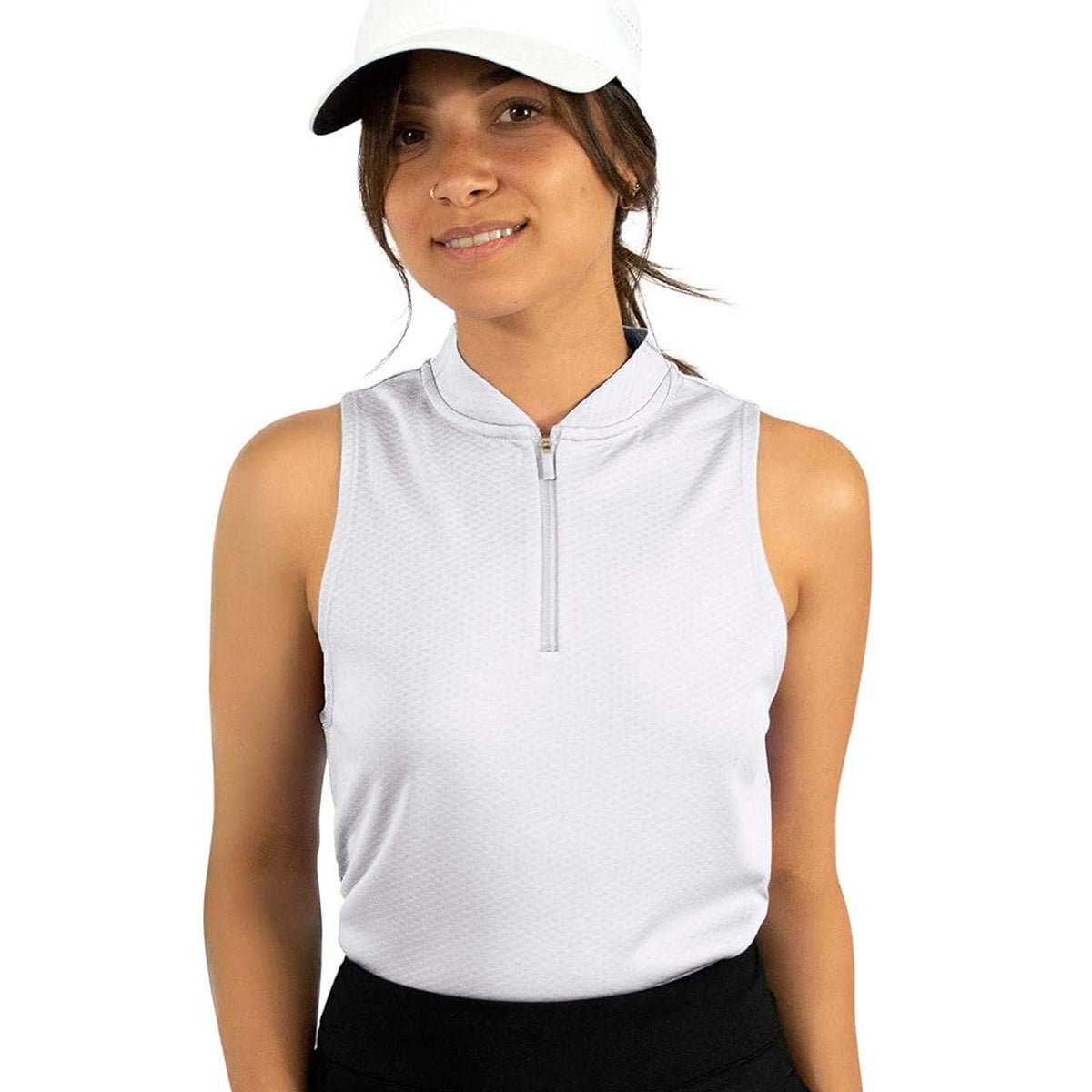 Three Sixty Six Women's Sleeveless 1/2 Zip Golf Polo by PROOZY