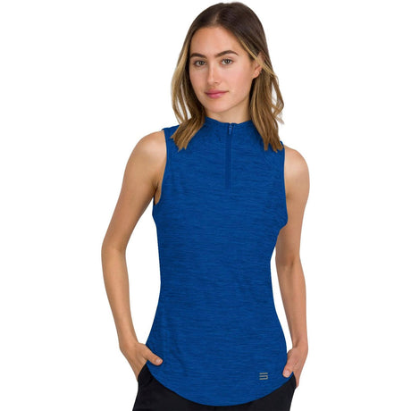 Three Sixty Six Women's Sleeveless Mock Neck Golf Polo by PROOZY