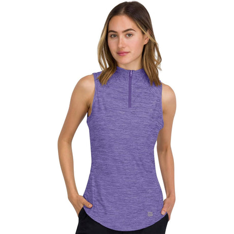 Three Sixty Six Women's Sleeveless Mock Neck Golf Polo by PROOZY