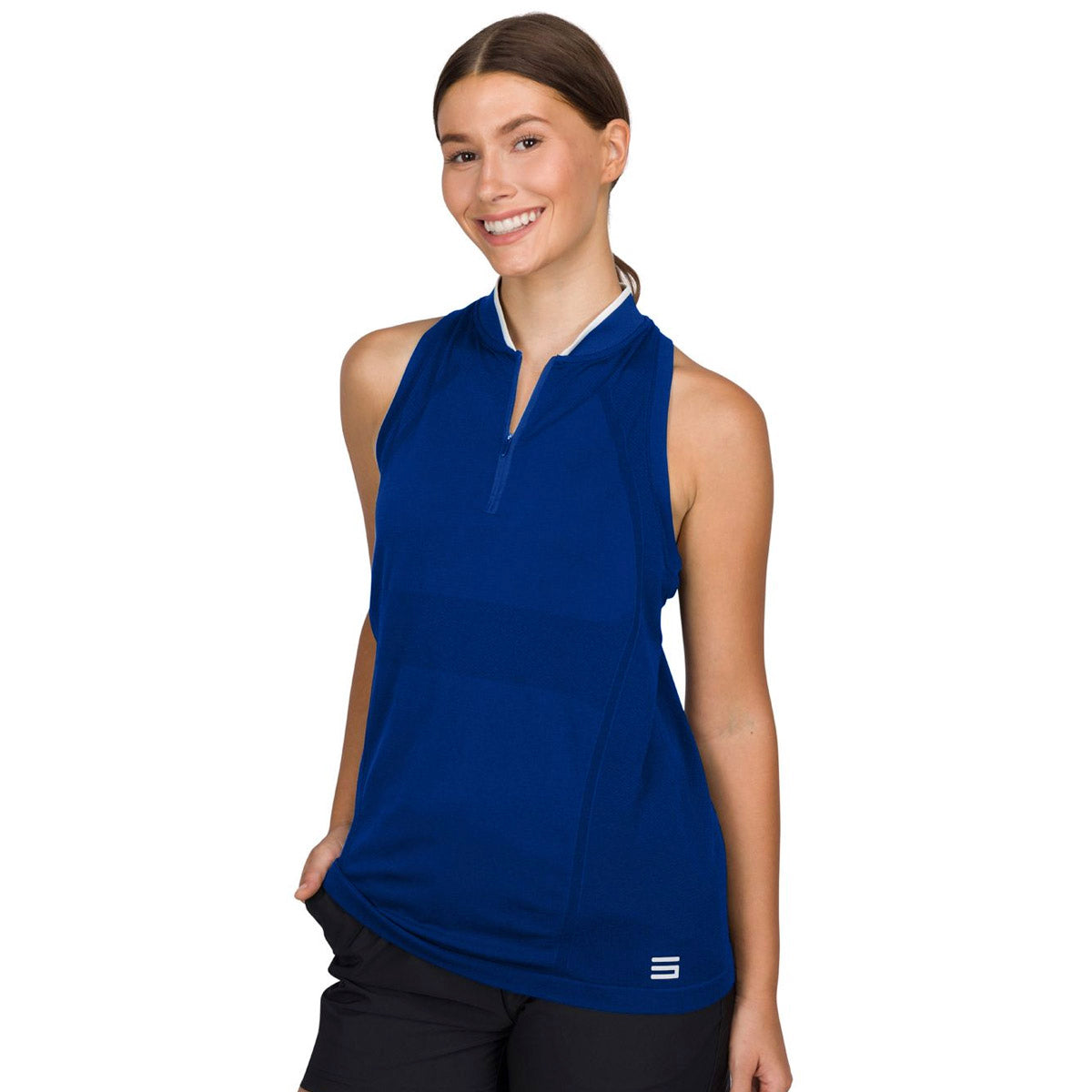 Three Sixty Six Women's Sleeveless Racer Tank Golf Polo by PROOZY