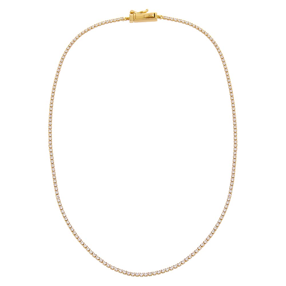 Classic Thin Tennis Necklace by By Adina Eden