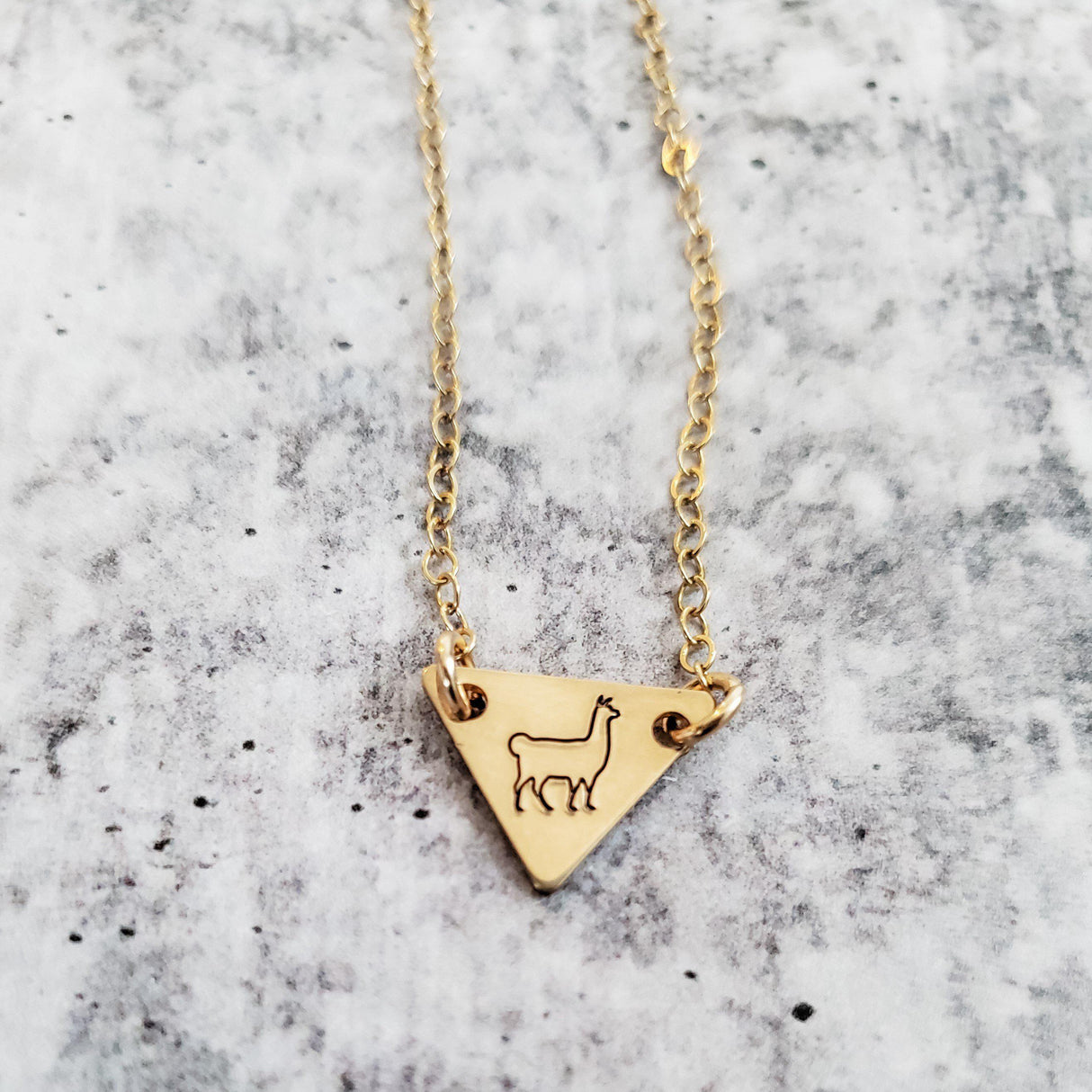 Triangle Llama Necklace by Salt and Sparkle