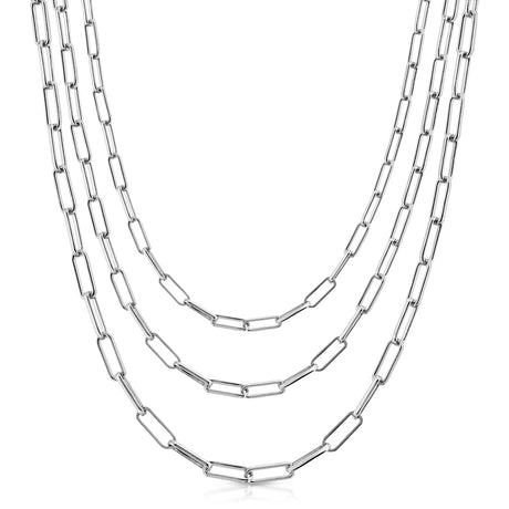 Triple Elongated Link Chain Necklace by eklexic jewelry