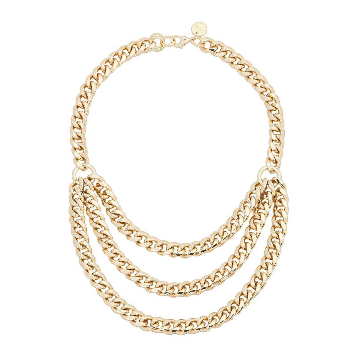 Triple Layer Curb Chain Necklace by eklexic jewelry