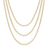 Triple Layer Thin Luciana Box Chain Necklace by eklexic jewelry