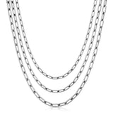 Triple Medium Link Chain Necklace by eklexic jewelry