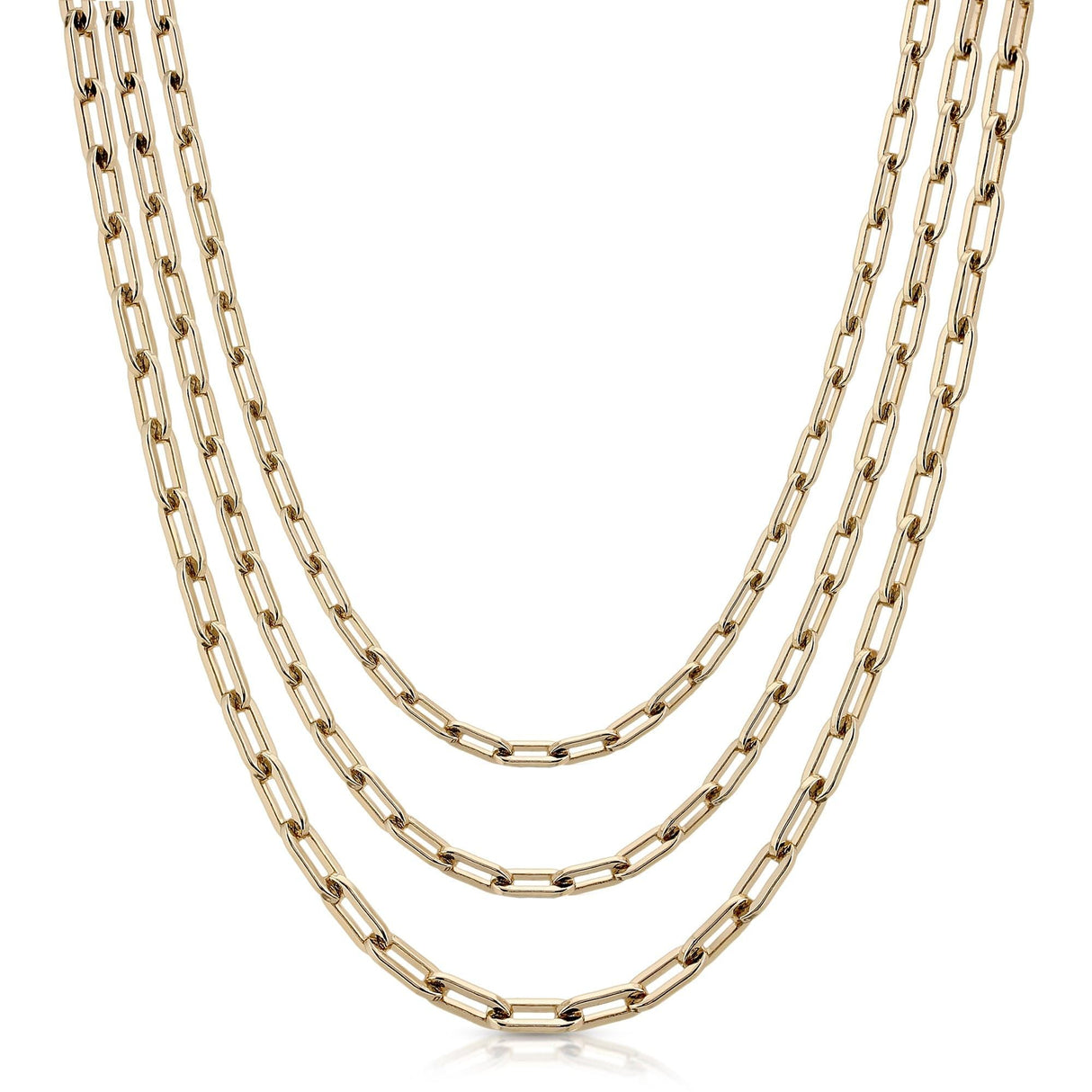 Triple Medium Link Chain Necklace by eklexic jewelry