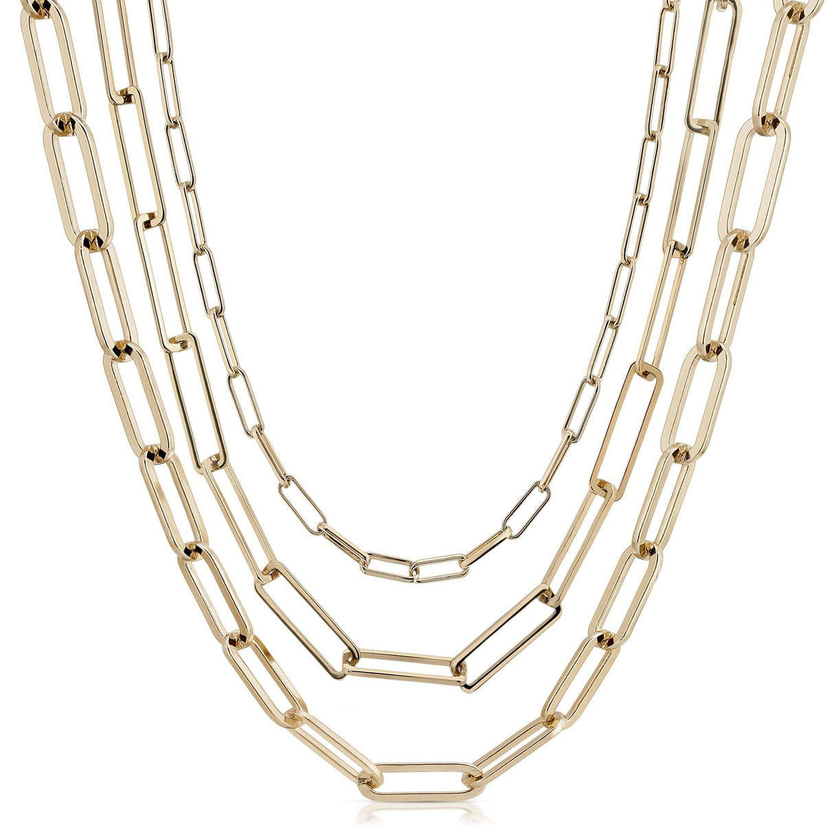 Triple Multi Layer Chain Necklace by eklexic jewelry