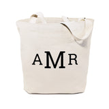 Personalized Triple Monogram Cotton Canvas Tote Bag by The Cotton & Canvas Co.