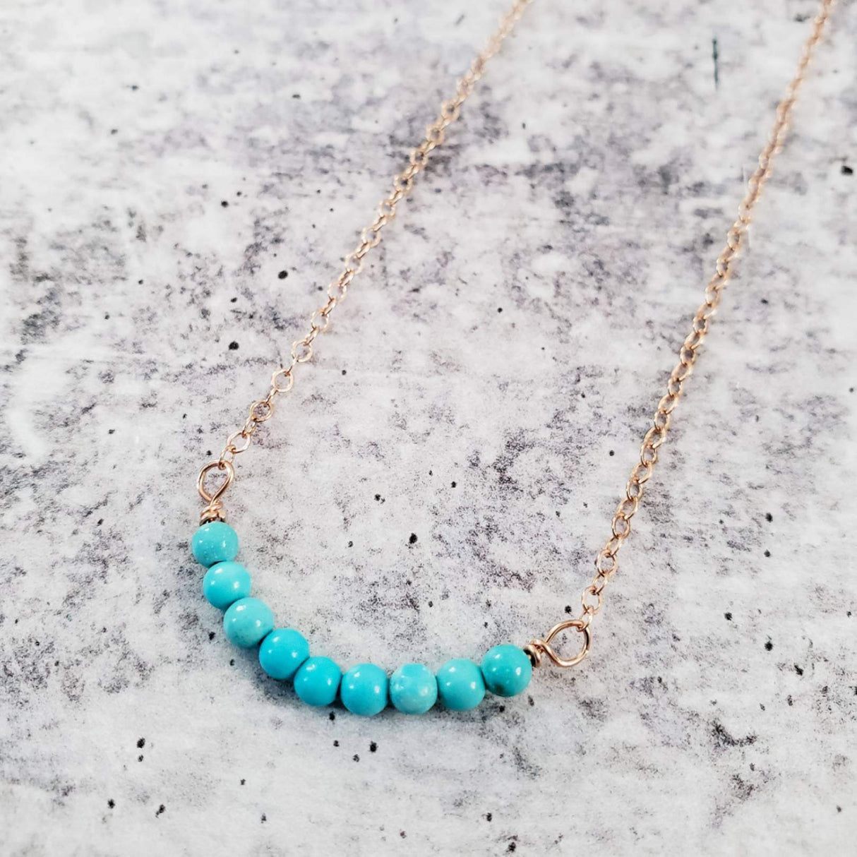 Turquoise Blue Howlite Bar Necklace by Salt and Sparkle