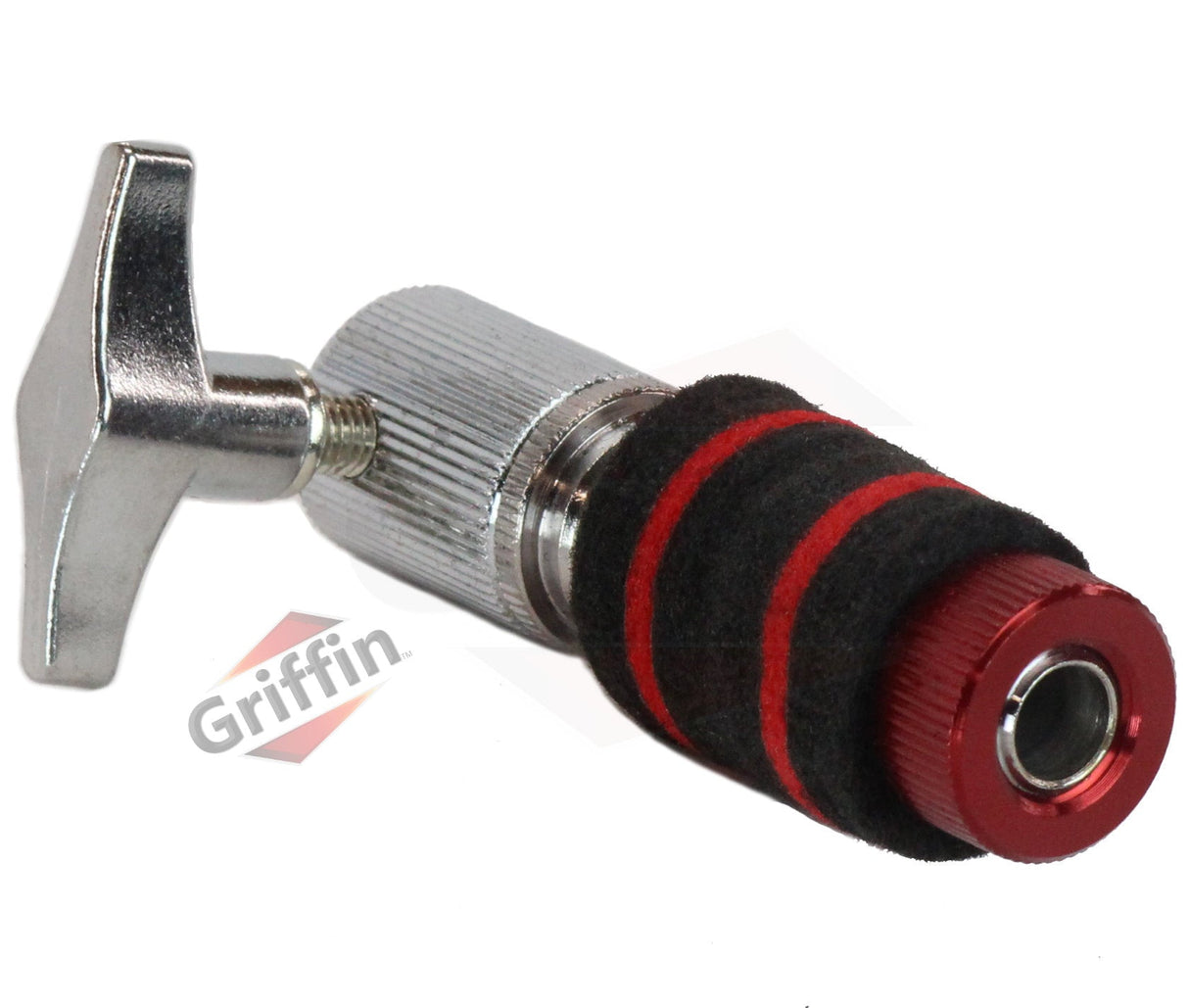 GRIFFIN Hi-Hat Clutch Mount Deluxe Version | Alloy Metal Speed Threads | Universal Holder to Fit Most Hi-Hat Cymbals,  Rods & Hihat Stands | Red locking Nut by GeekStands.com