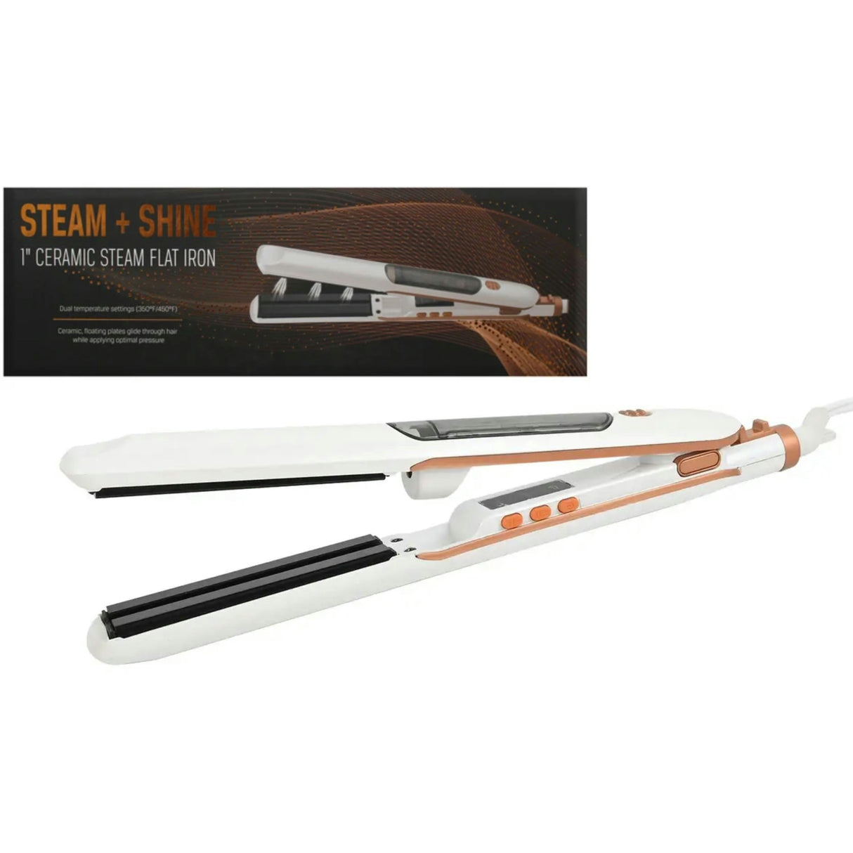 Steam + Shine 1" Ceramic Steam Flat Iron