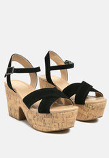 ulla high heeled block sandal by London Rag