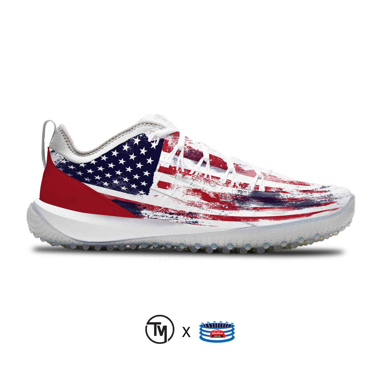 "USA Rustic" Nike Alpha Huarache 7 Pro Turf Shoes by Stadium Custom Kicks