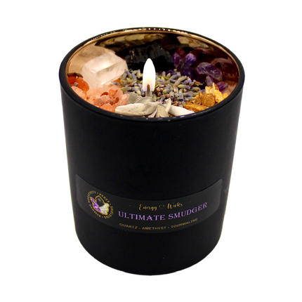 Ultimate Smudger Crystal Candle by Energy Wicks