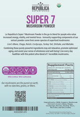 Super 7 Mushroom Extract Powder (8 oz) by La Republica Superfoods