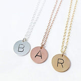 Uppercase Initial Circle Disc Necklace by Salt and Sparkle