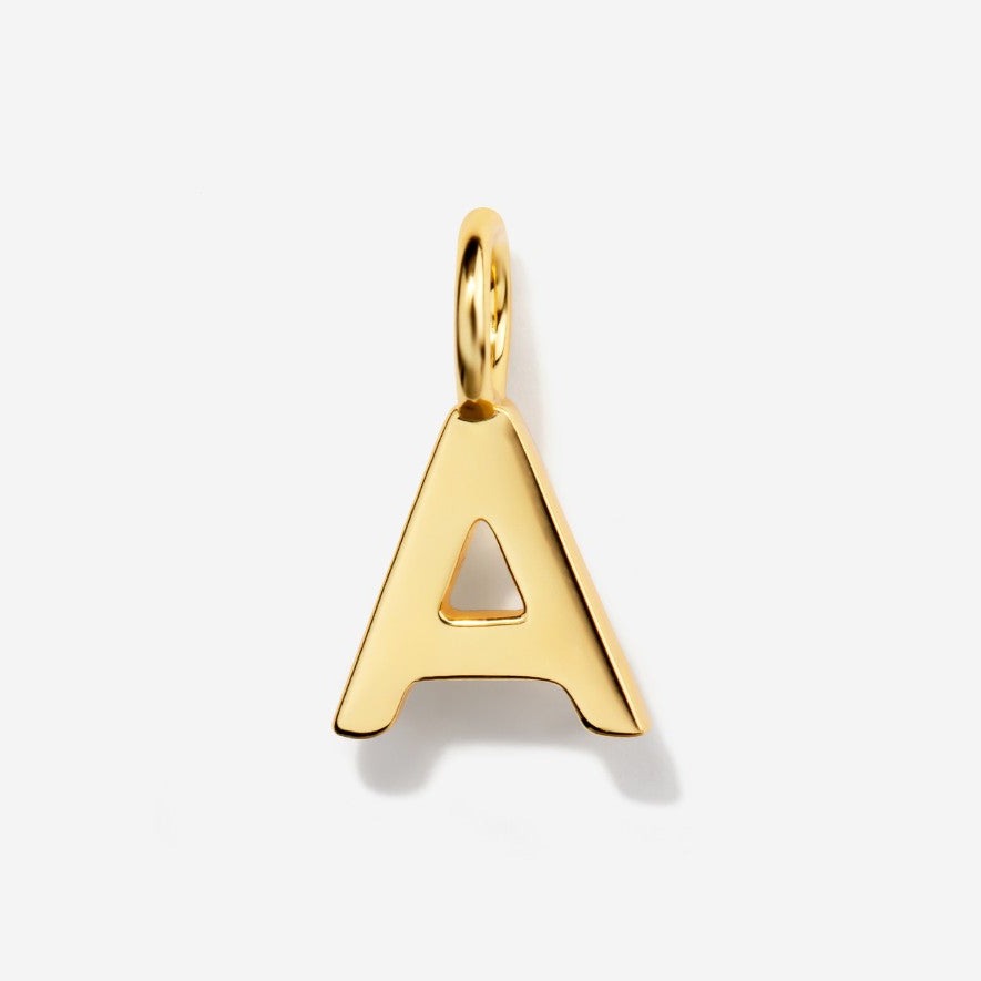 Uppercase Initial Charm - Gold by Little Sky Stone