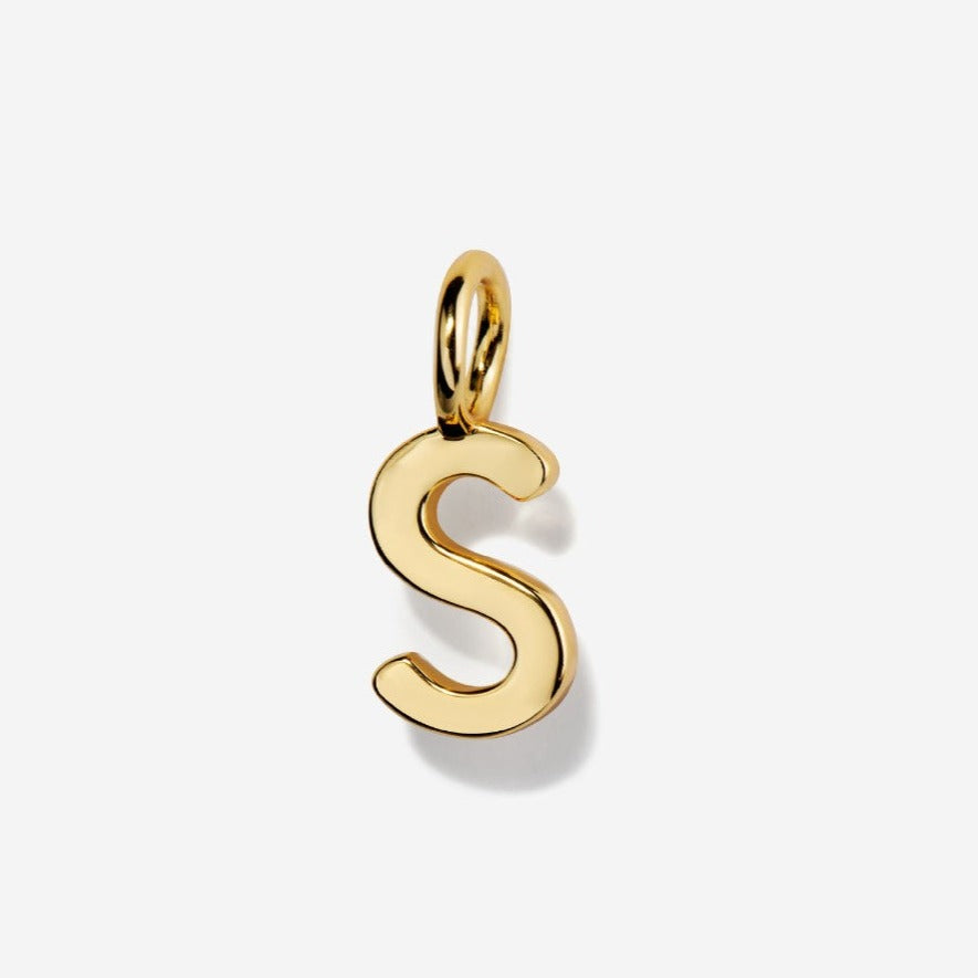 Uppercase Initial Charm - Gold by Little Sky Stone