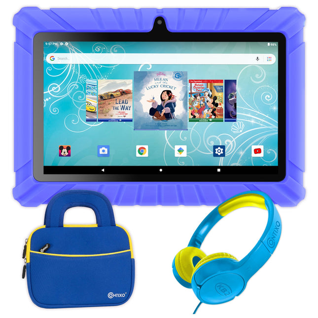 Contixo V8-2 7" Kids Tablet, Headphones, & Tablet Bag Bundle by Contixo