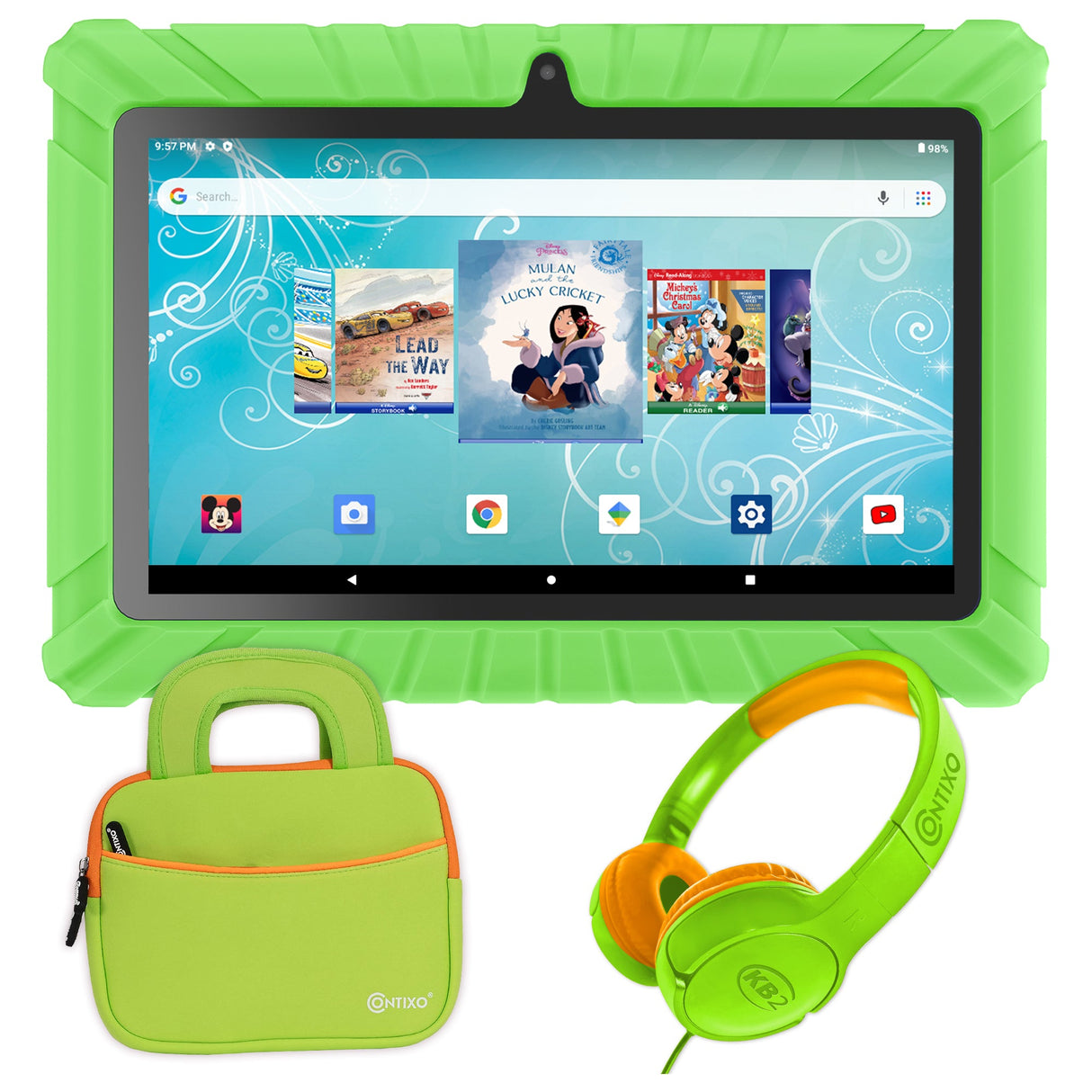 Contixo V8-2 7" Kids Tablet, Headphones, & Tablet Bag Bundle by Contixo