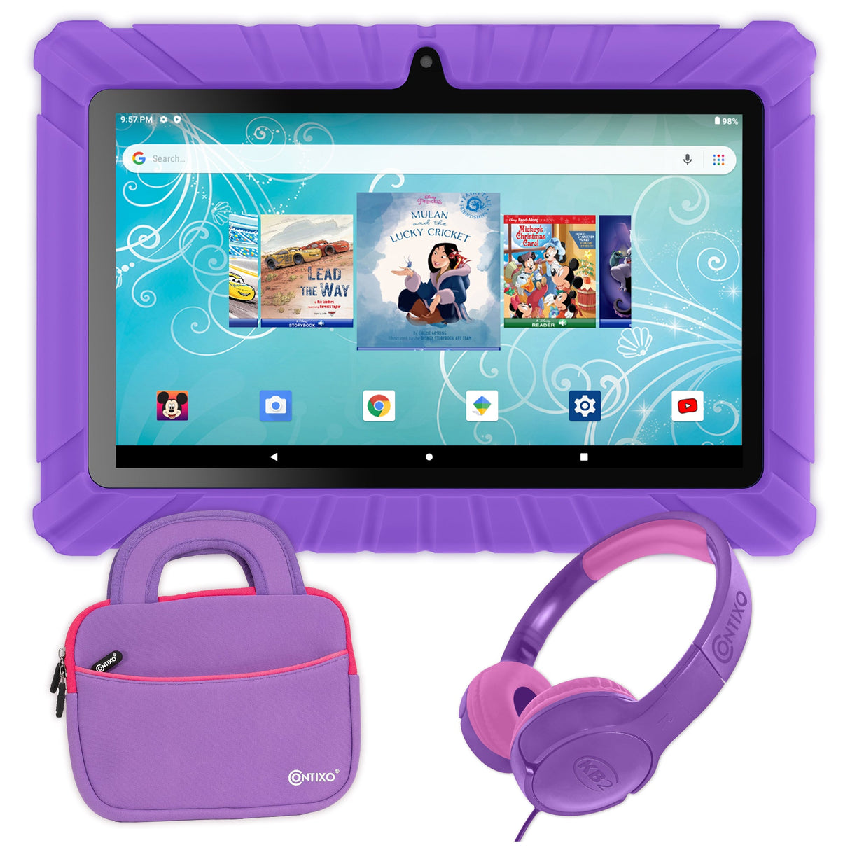 Contixo V8-2 7" Kids Tablet, Headphones, & Tablet Bag Bundle by Contixo