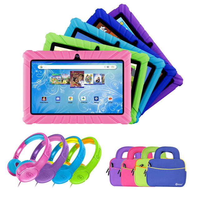 Contixo V8-2 7" Kids Tablet, Headphones, & Tablet Bag Bundle by Contixo