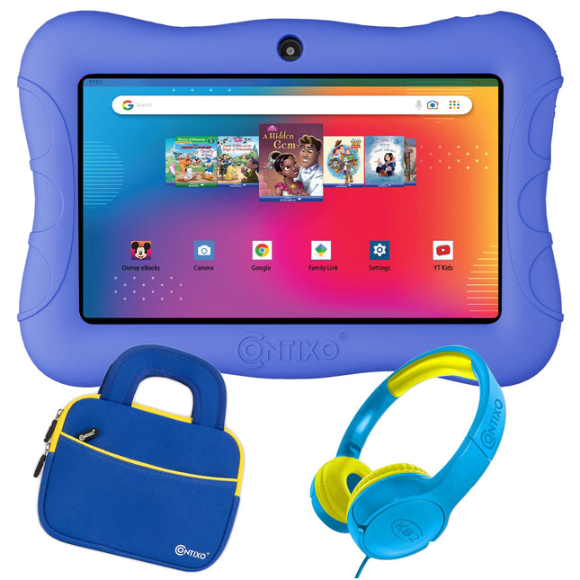 Contixo V9-2 7" Kids Tablet, Headphones, & Tablet Bag Bundle by Contixo