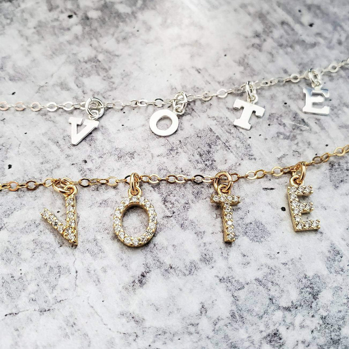 VOTE Crystal Necklace by Salt and Sparkle