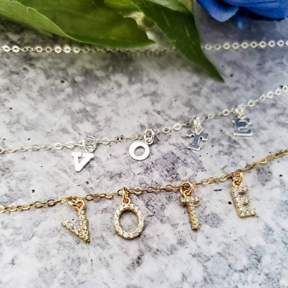 VOTE Crystal Necklace by Salt and Sparkle