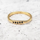 Vegan Dainty Gold Ring by Salt and Sparkle