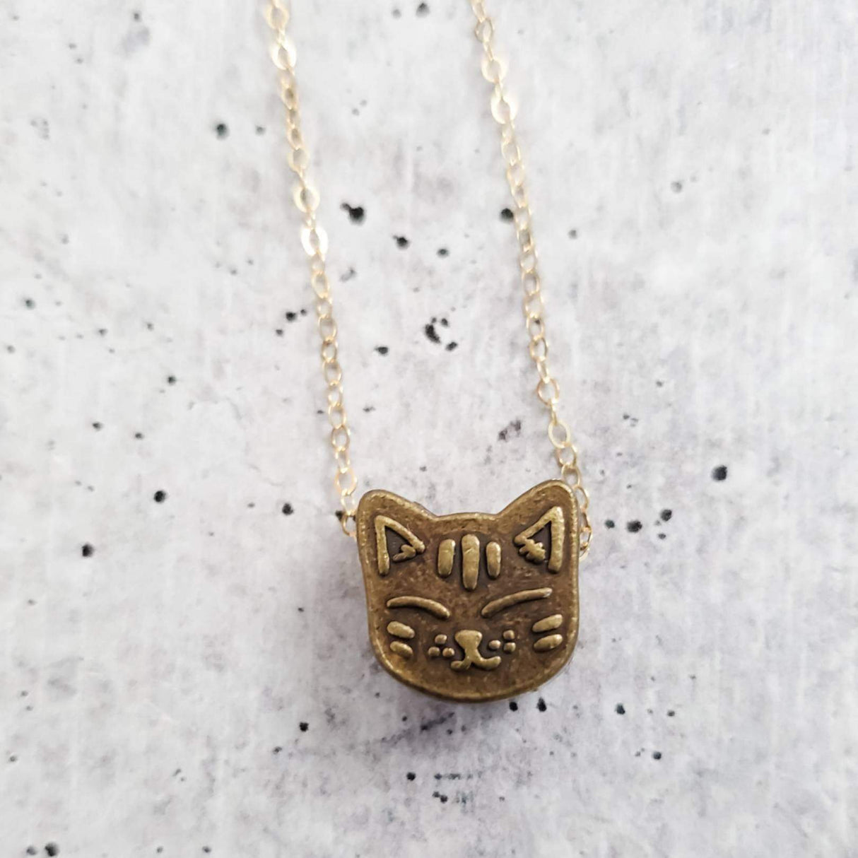 Vintage Style Kawaii Kitty Charm Necklace by Salt and Sparkle