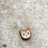 Vintage Style Kawaii Kitty Charm Necklace by Salt and Sparkle