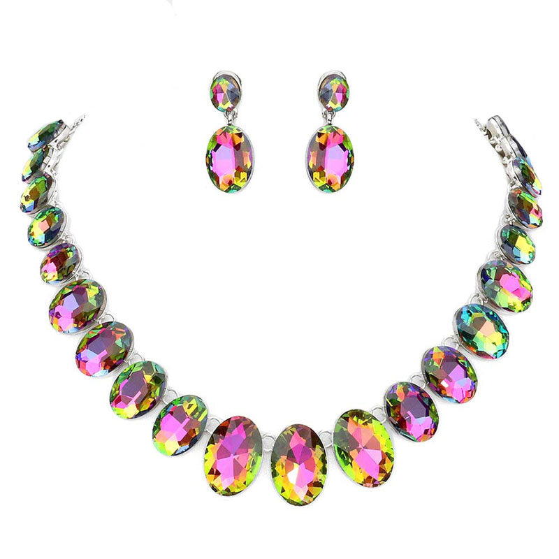 Oval Stone Link Evening Necklace by Madeline Love