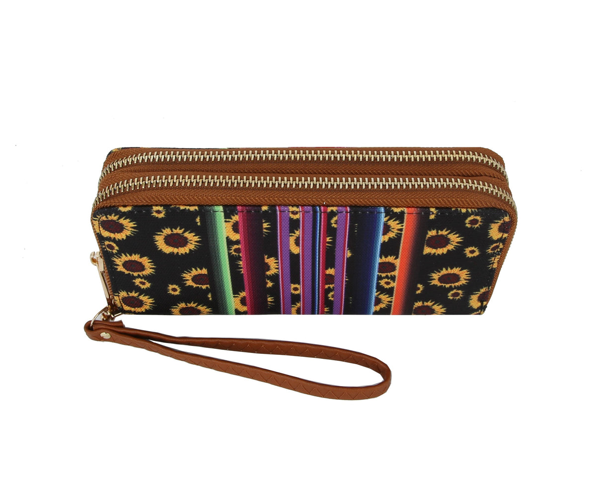 MULTI COLORED ZIG ZAG AZTEC PRINT WALLET by hfstylish