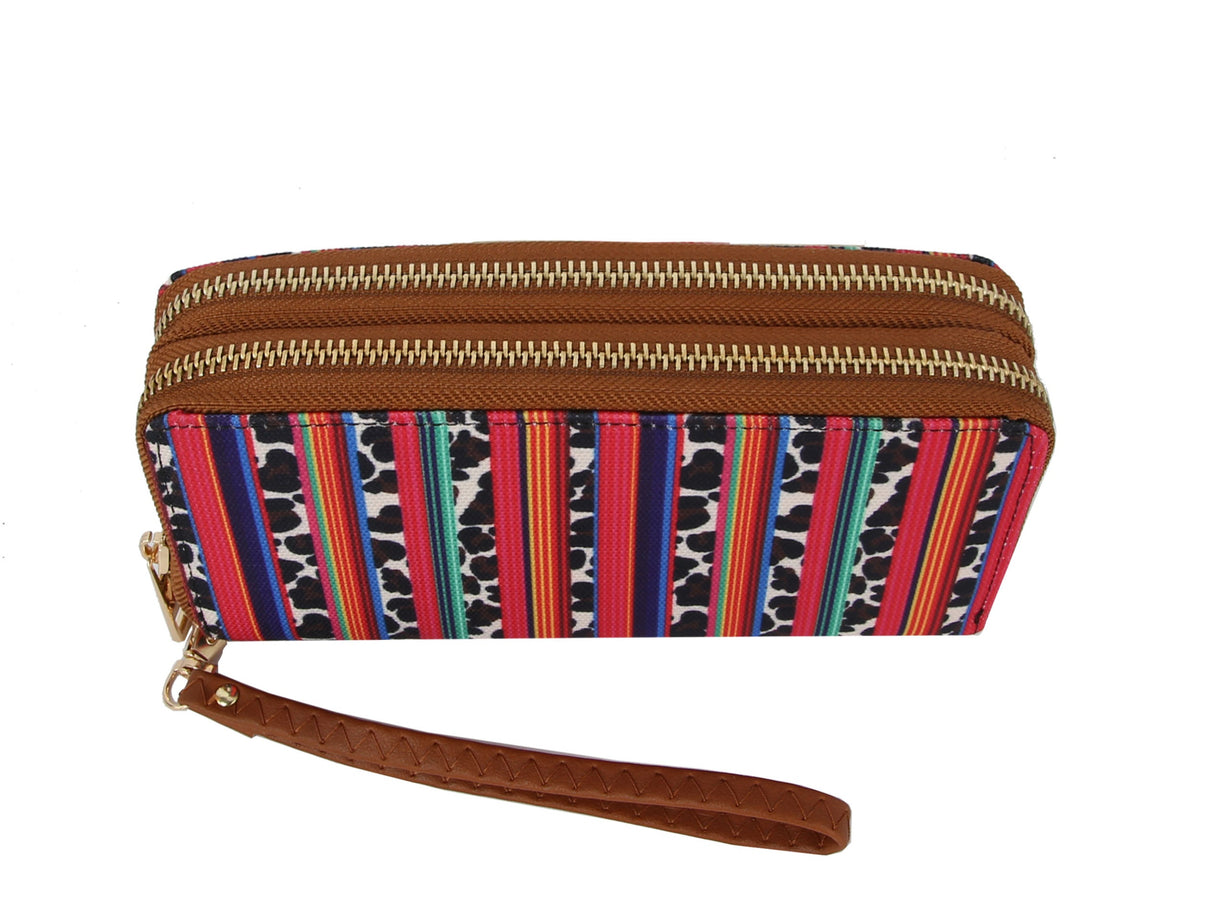 MULTI COLORED ZIG ZAG AZTEC PRINT WALLET by hfstylish